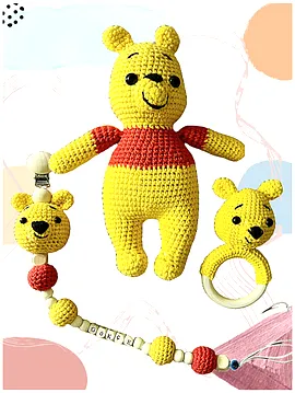 Amigurumi Winnie Uyku Arkadaşı 3'lü Set Sarı