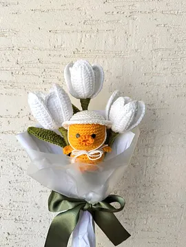 Örgü Çiçek, Amigurumi Civciv Beyaz