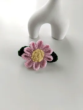 Papatyalı Lastik Toka Pembe