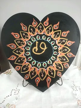 Kalbin İlahi Alemi Mandala Tablo 30 Cm  Siyah