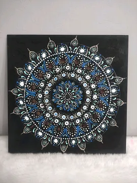 Toprak Ana Mandala Tablo 30 Cm  Siyah