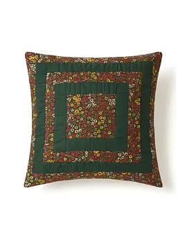Vintage Patchwork Kırlent Kılıfı  Fermuarlı Pamuklu Yastık Kılıfı