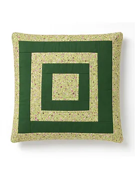 Yeşil Patchwork Kırlent Kılıfı 50x50  Poplin Fıstık Yeşili