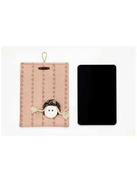 Bez Bebek Figürlü Pamuklu Tablet Kılıfı 23x32 Cm Koyu Pembe