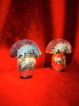 Led'li Disko Mantar Gece Lambası Kırmızı