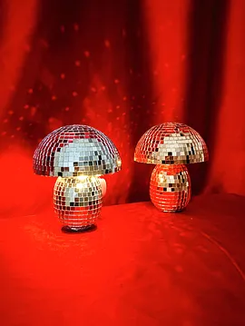 Led'li Disko Mantar Gece Lambası Altın Rengi