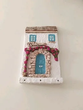 Bodrum Evleri Anahtarlık Beyaz