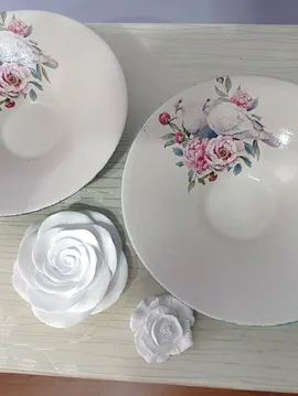 Kuşlu Tabak Seti  Mavi