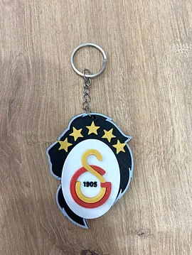 Galatasaray 5 Yıldız Anahtarlık Siyah