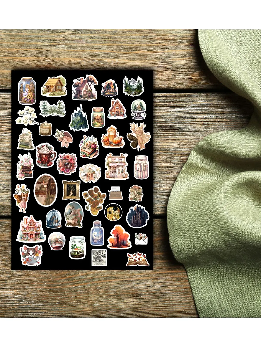 40-adet-vintage-temali-sticker-siyah