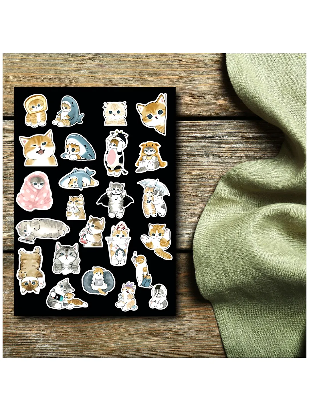 kedi-temali-sticker-siyah