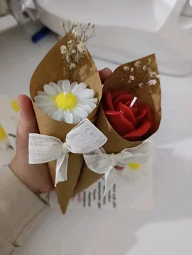 El Yapımı Çiçek Buketi Beyaz