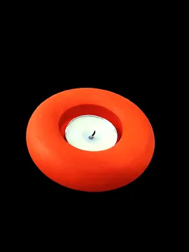 El Yapımı Turuncu Tealight Mumluk Dekoratif Şık 