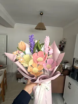 Şönil Çok Renkli Buket Çok Renkli