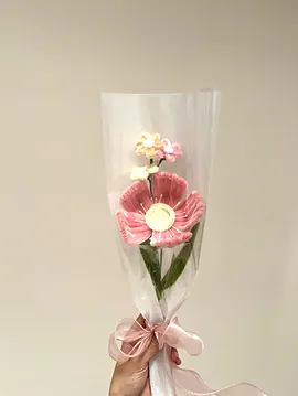 Şönil Tekli Buket Pembe