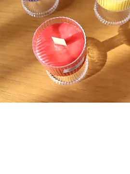El Yapımı Kadehli Renkli Mumlar Kırmızı