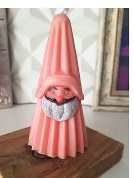 El Yapımı Noel Baba Mum  Pembe