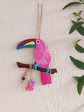 Pembe Tukan Kuşu  Hayvan Desenli Pembe