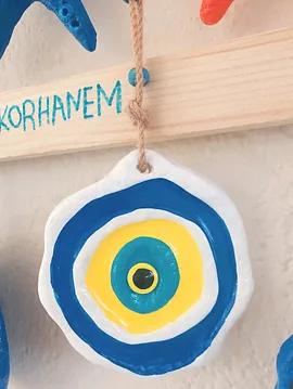Dev Nazar Boncuğu  Sarılı Beyaz