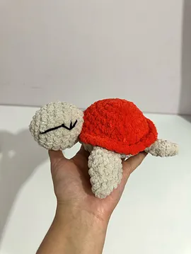 Byehandmade Amigurumi Peluş Kaplumbağa Bej
