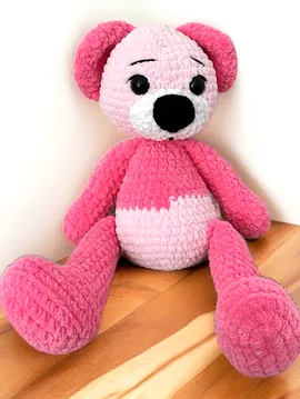 Byehandmade El Yapımı Amigurumi Pembe Ayıcık Pembe