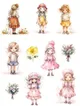 cute-girl-sticker-journal-cikartma-scrapbook-cok-renkli