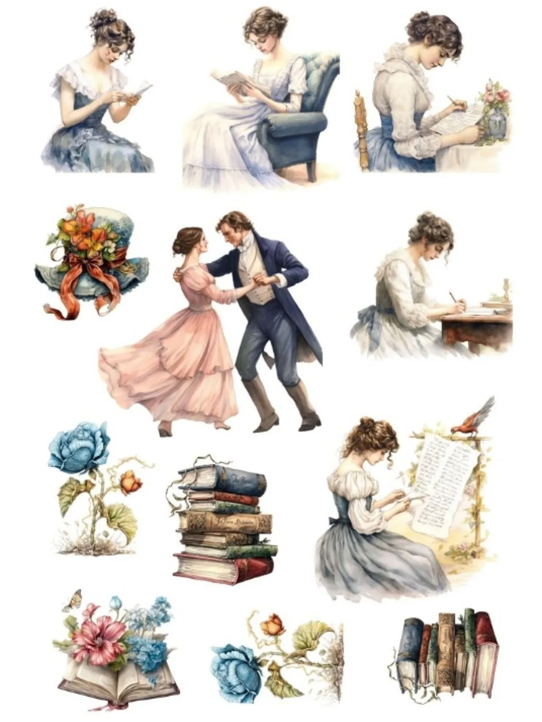 vintage-romanticism-2-sticker-journal-kolaj-cikartma-cok-renkli