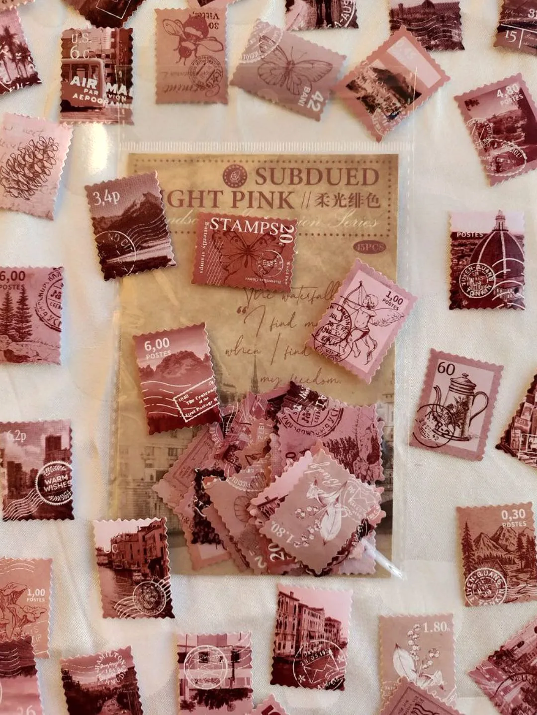 light-pink-postage-stamp-sticker-cikartma-pembe