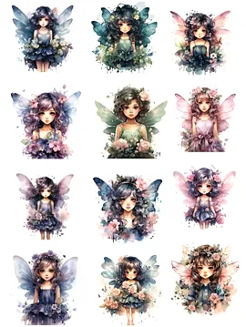 Fairy   Sticker Journal Çıkartma Scrapbook  Çok Renkli