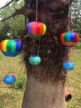 Su Kabağı Sepetli Uçan Balon Çok Renkli