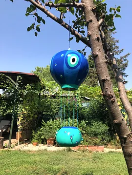 Su Kabağı Sepetli Uçan Balon Mavi