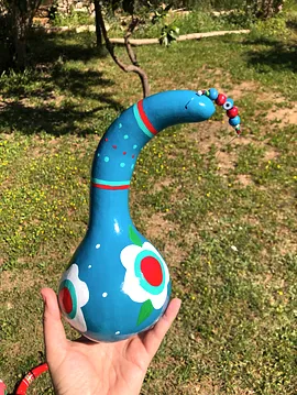 Çiçekli Su Kabağı Bahçe Süsü Camgöbeği Mavisi
