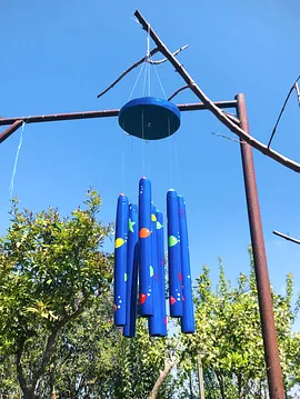 El Yapımı Rüzgar Çanı Balıklı Model Lacivert