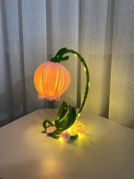 Dekoratif Lale Gece Lambası  Pembe