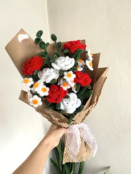 Gül Papatya Aranjman Kırmızı