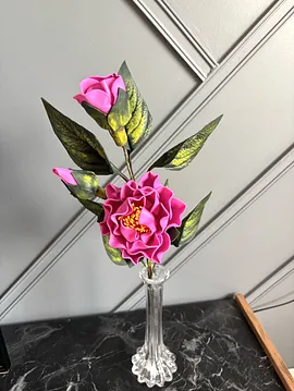 Tomurcuklu Eva Şakayık Buketi Koyu Pembe