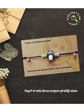 Murano Cam Şirin Hayvanlar Serisi Bileklik Açık Mavi