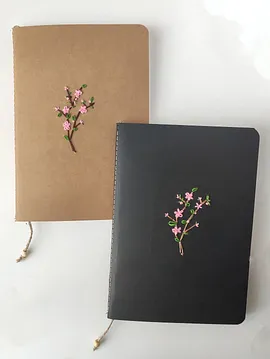 Kiraz Çiçeğim Defter Siyah