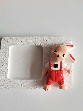 Tavşan Temalı Bebek Magnet  Kırmızı