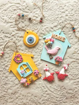 Balkon Süs Dolap Magnet Set Saks Mavi