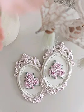 2'li Gül Detay Çırağan Çerçeve Pembe