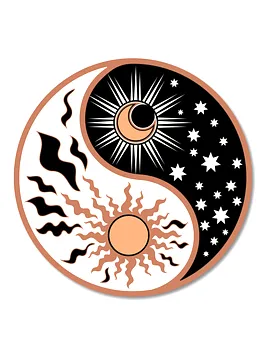 El Yapımı Ahşap Üç Boyutlu Yin Yang Duvar Süsü Çok Renkli
