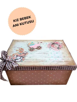 Kız Bebek Anı Kutusu  Pastel Pembe
