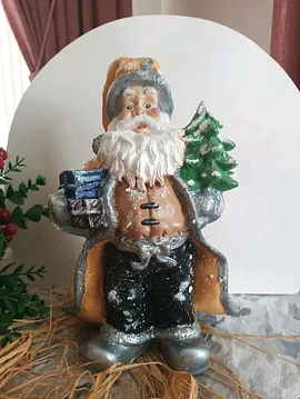 Noel Baba Çam Ağaçlı Dekoratif Biblo Çok Renkli