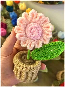 Örgü Papatya Pembe