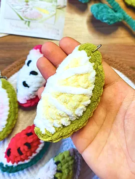 Peluş Meyve Dilimi Anahtarlık Çanta Süsü Adet Sarı