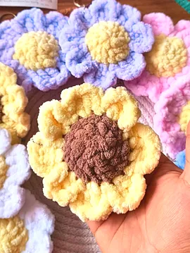 Peluş Papatya Anahtarlık Çanta Süsü Adet Sarı