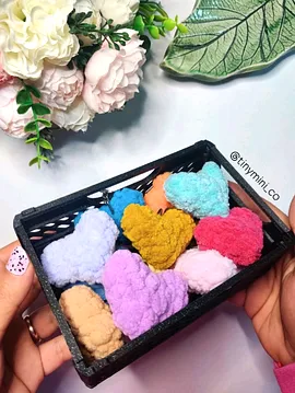 Mini Kadife Kalp Anahtarlık  Fıstık Yeşili