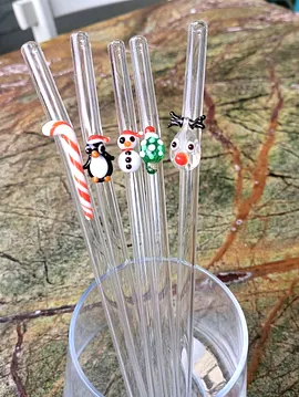 Yılbaşı Tasarım Cam Pipetler Çok Renkli