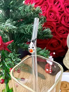 Yılbaşı Konsept Cam Geyik Pipet Çok Renkli